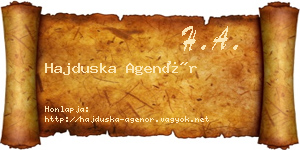 Hajduska Agenór névjegykártya
